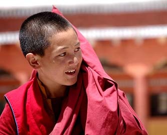Monk at Hemis Buddhist monastery (gompa), Indus valley, Ladakh
