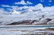 Tso Moriri lake and snow-covered mountains, Changthang region, Ladakh