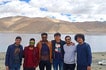 Group photo with driver at Pangong Lake