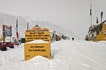 Snow at Chang La pass, winter in Ladakh
