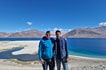 Cedric and driver Tsewang Norbu at Pangong lake, Ladakh