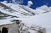 Snow when crossing mountain pass, Ladakh road trip