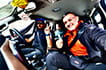 Group photo inside the car with driver Gyaltson, Ladakh road trip
