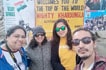 Group photo with driver at Khardung La top, Ladakh