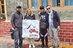 Group photo with driver Rigzen at hotel, Ladakh