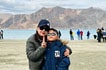 Mother and son at at Pangong lake, Ladakh