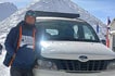 Driving in snow, in winter Ladakh