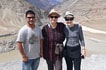 Driver Stanzin and clients, group photo at Sangam (confluence of Indus and Zanskar Rivers), Ladakh