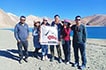 Group photo at Pangong Lake, with best driver Rigzen