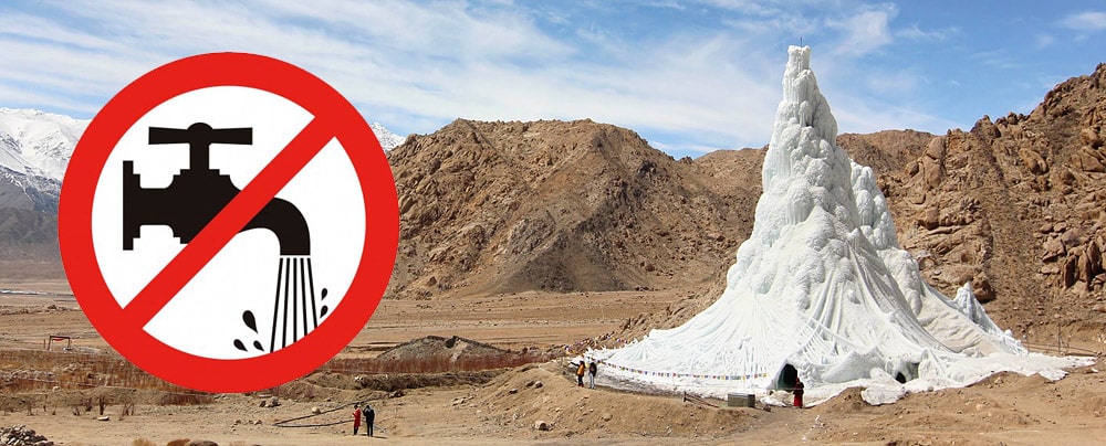 Ice Stupa, artificial glacier used to solve the water crisis in Ladakh