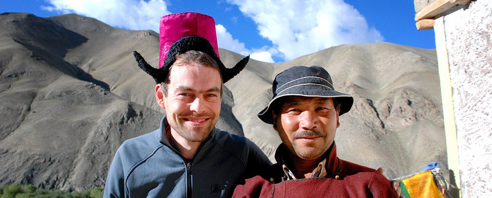 Tourist and local villager, homestay in a village of Ladakh