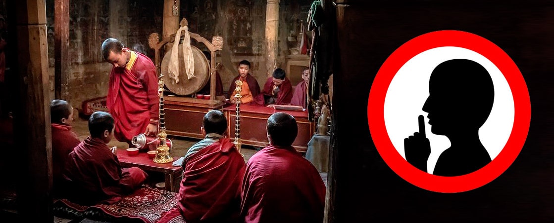 Keep silent in monasteries in Ladakh