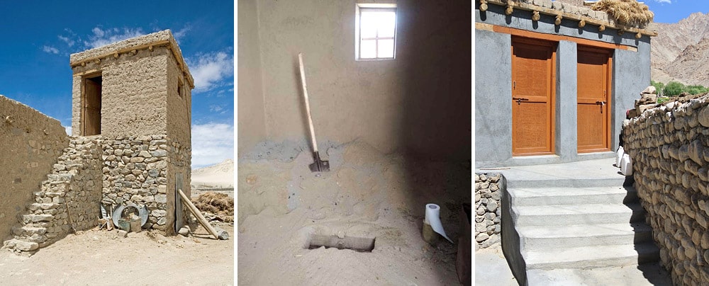 Ladakhi traditional dry toilets or composting toilets