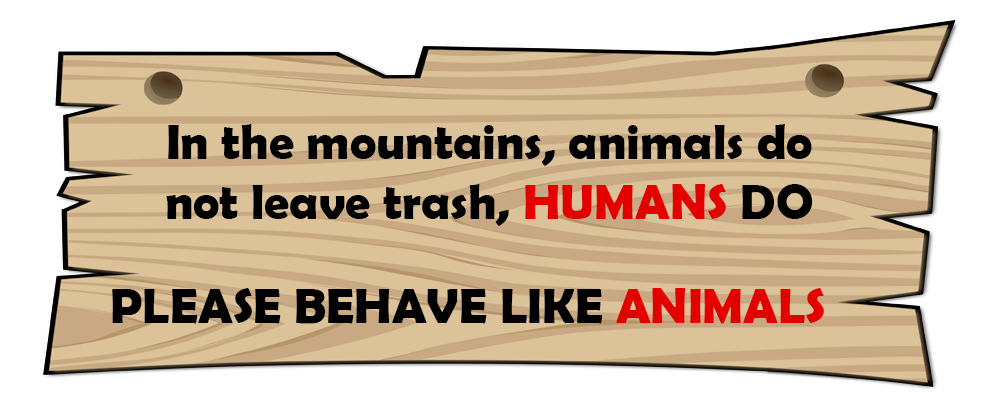 Sign board Please behave like animals