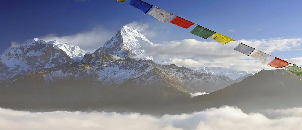 Panorama on the Annapurna Circuit, Himalayas