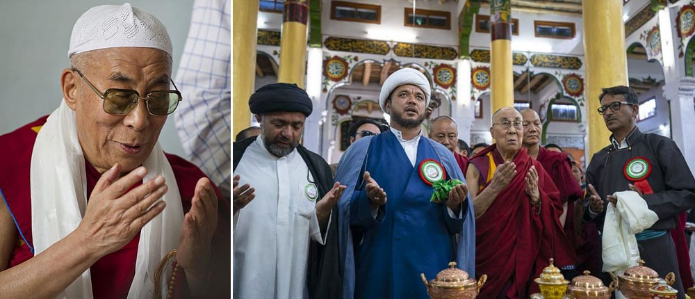 Dalai Lama offers prayers at Chuchot Yokma Imam Bargah Mosque in Ladakh