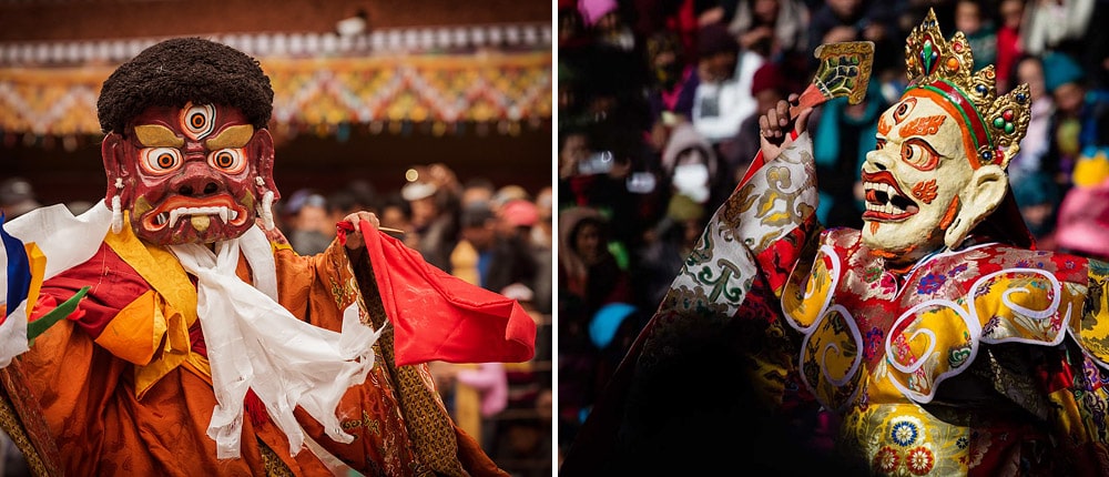 Mask dances (Chams) during a monastery festival in Ladakh
