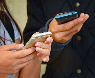 Cell phones and hands
