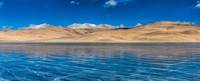 Frozen Pangong lake in winter, Ladakh