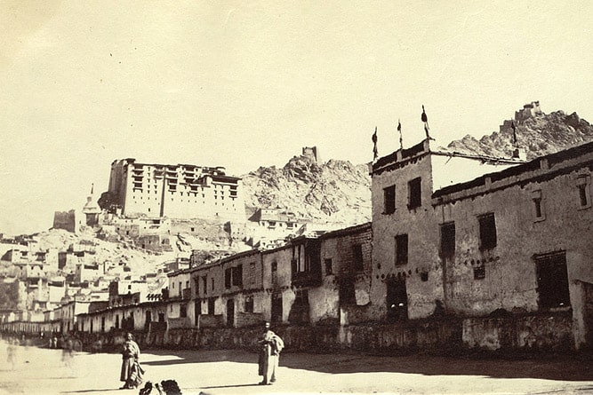 Leh Bazar and Leh Palace in 1873, Ladakh