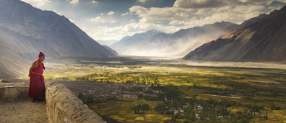 Monk at Diskit monastery, Nubra valley, Ladakh