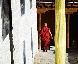 Monk at Lamayuru Monastery Gompa, Indus valley, Leh to Srinagar road trip with monasteries, Ladakh