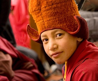 Portrait of a young Buddhist nun, Zanskar valley, Ladakh
