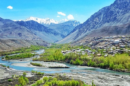 Kargil town and Suru river, Ladakh