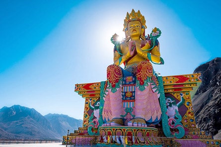 Buddha statue at Diskit Monastery, Nubra valley, Ladakh