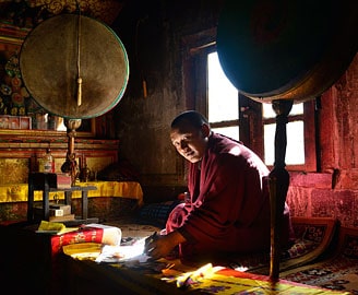 Monk in Monastery, Leh-Ladakh Tour Package